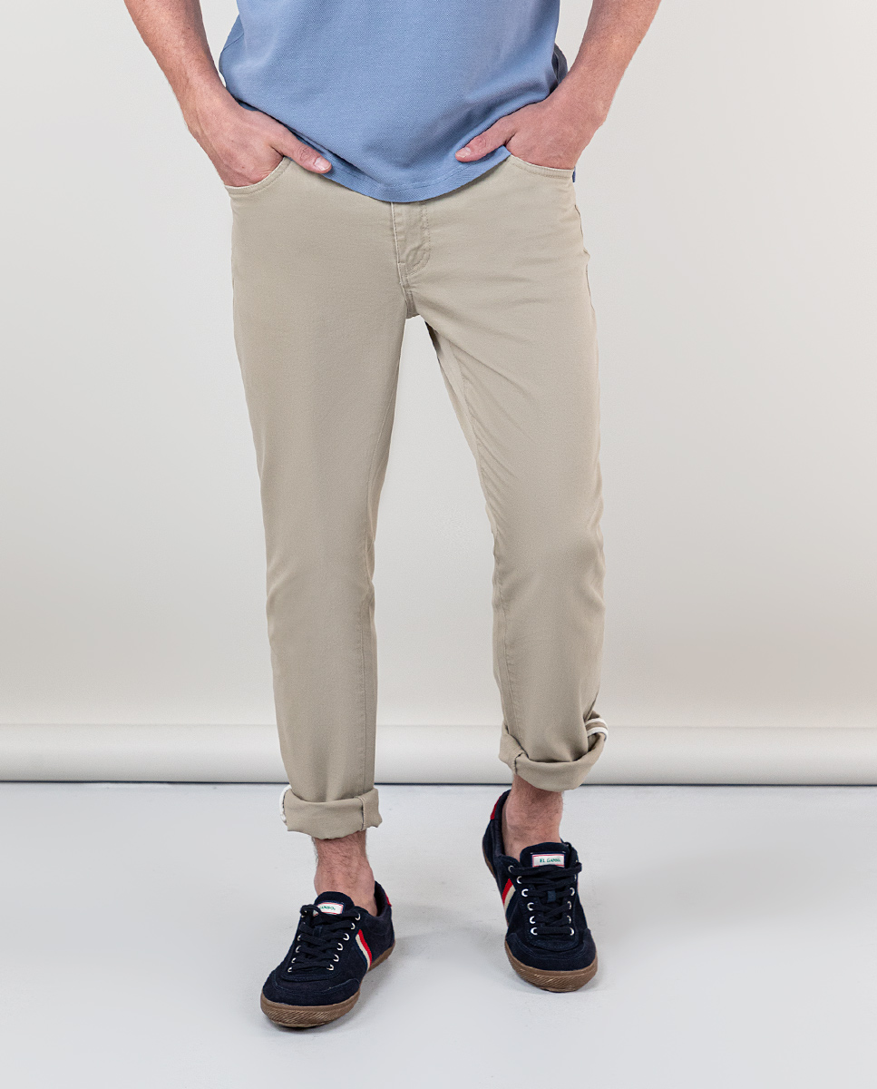 Pantalon 5 Poches Beige