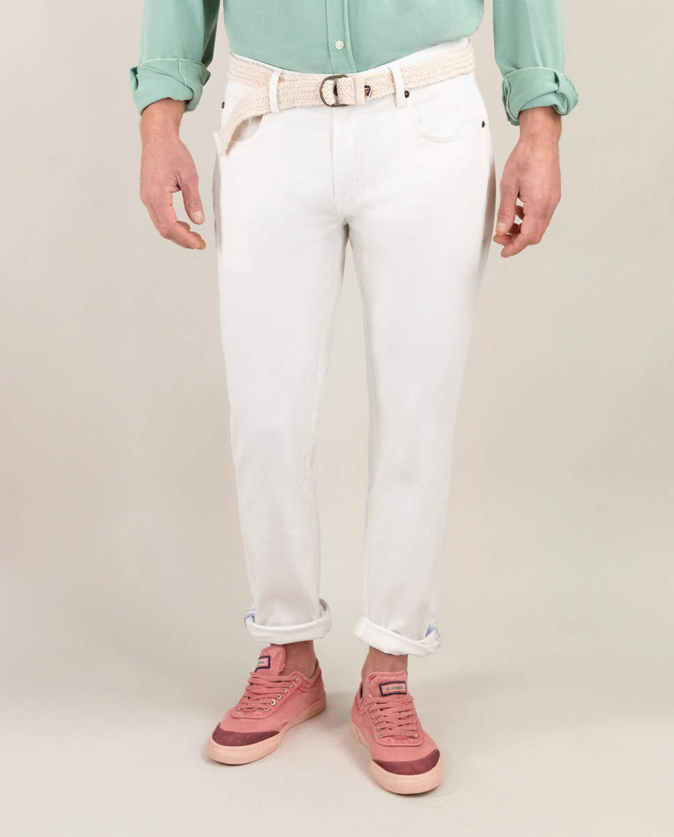 White 5-Pocket Trousers