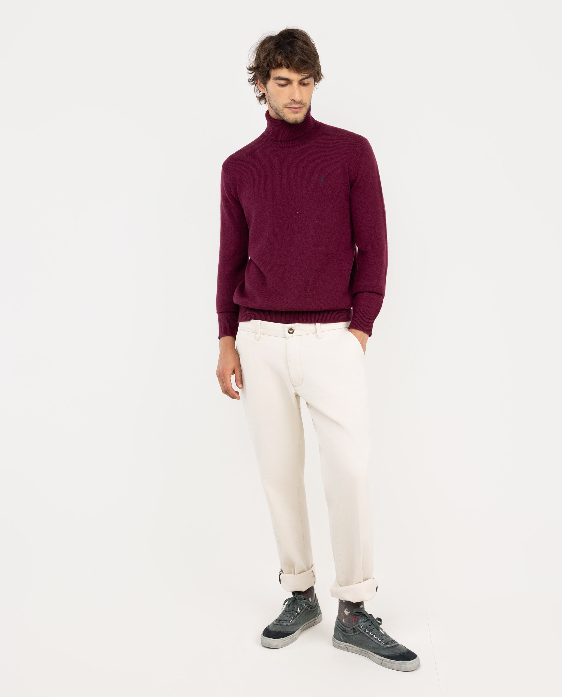 Cream Regular Fit Winter Chinos