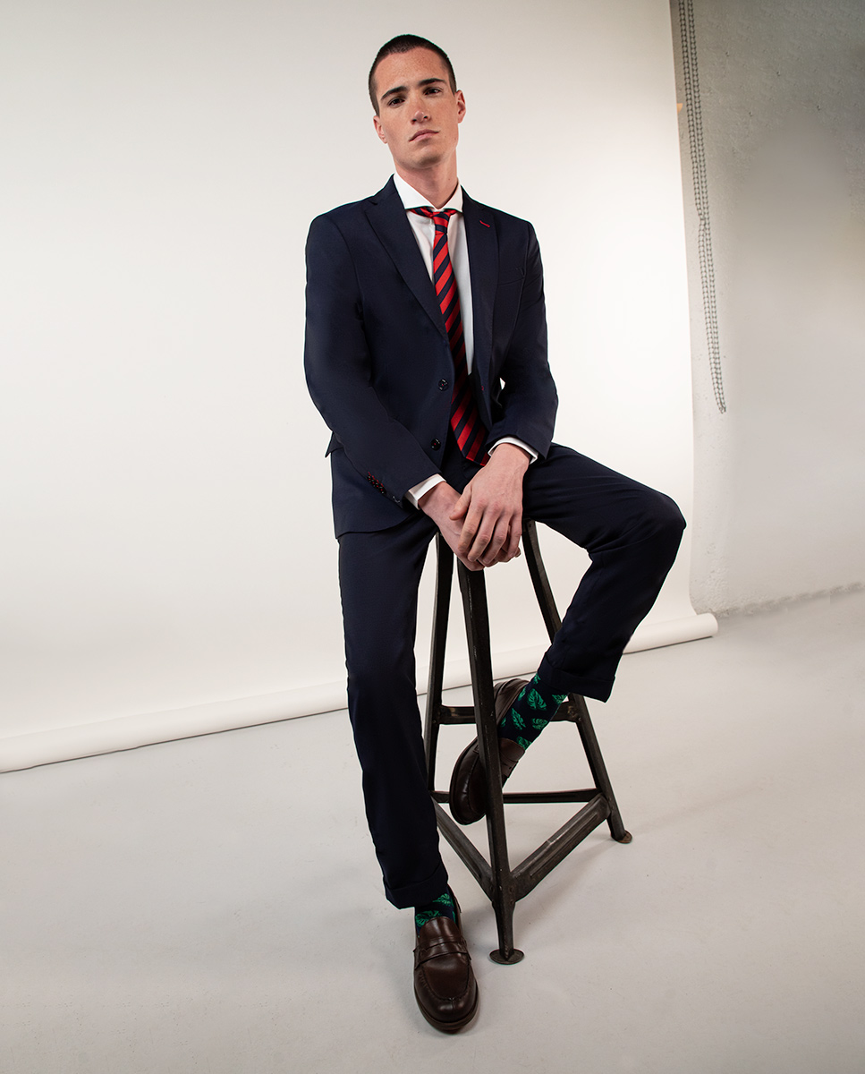 Americana Traje Liso Marino Coordinado