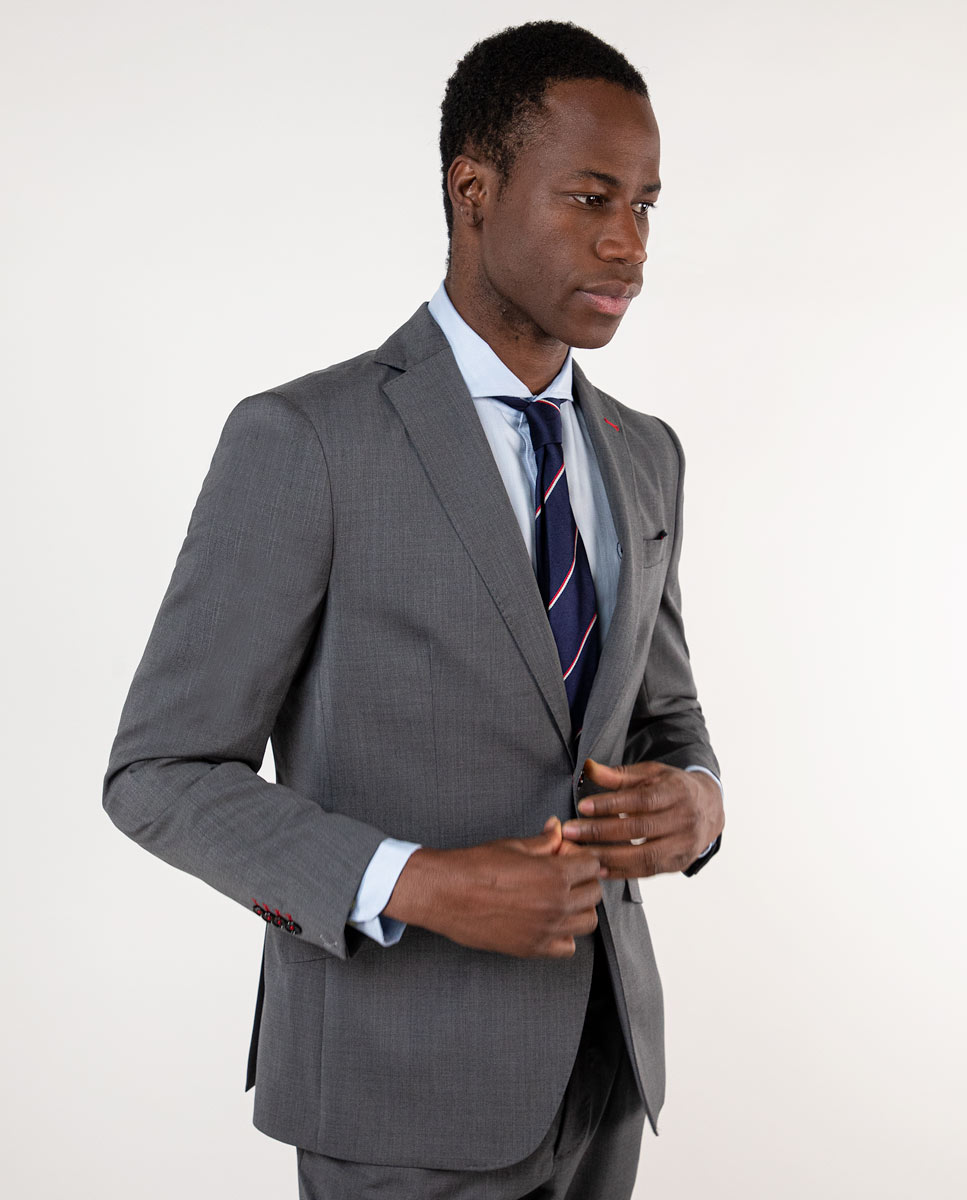 Americana Traje Liso Gris Coordinado