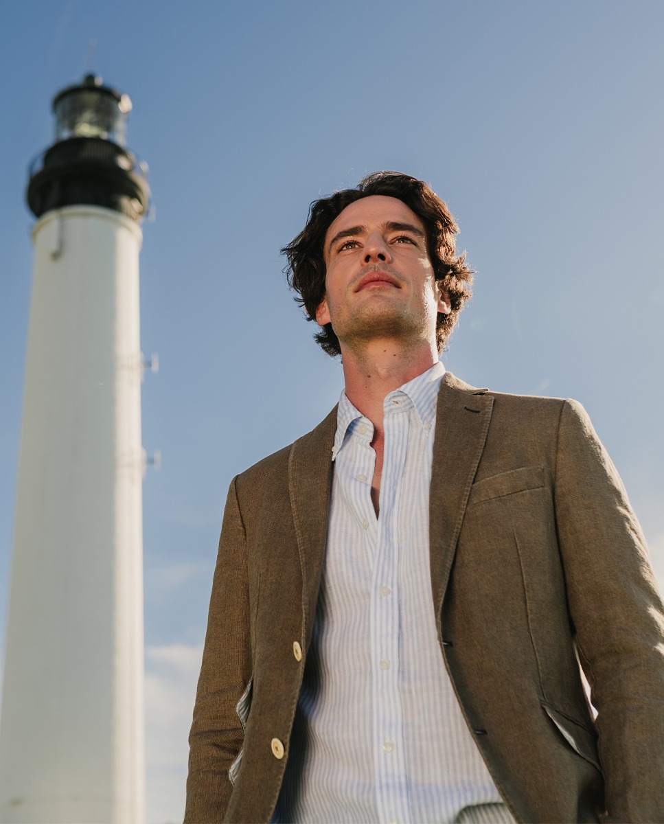 Americana Lino Lavado Topo