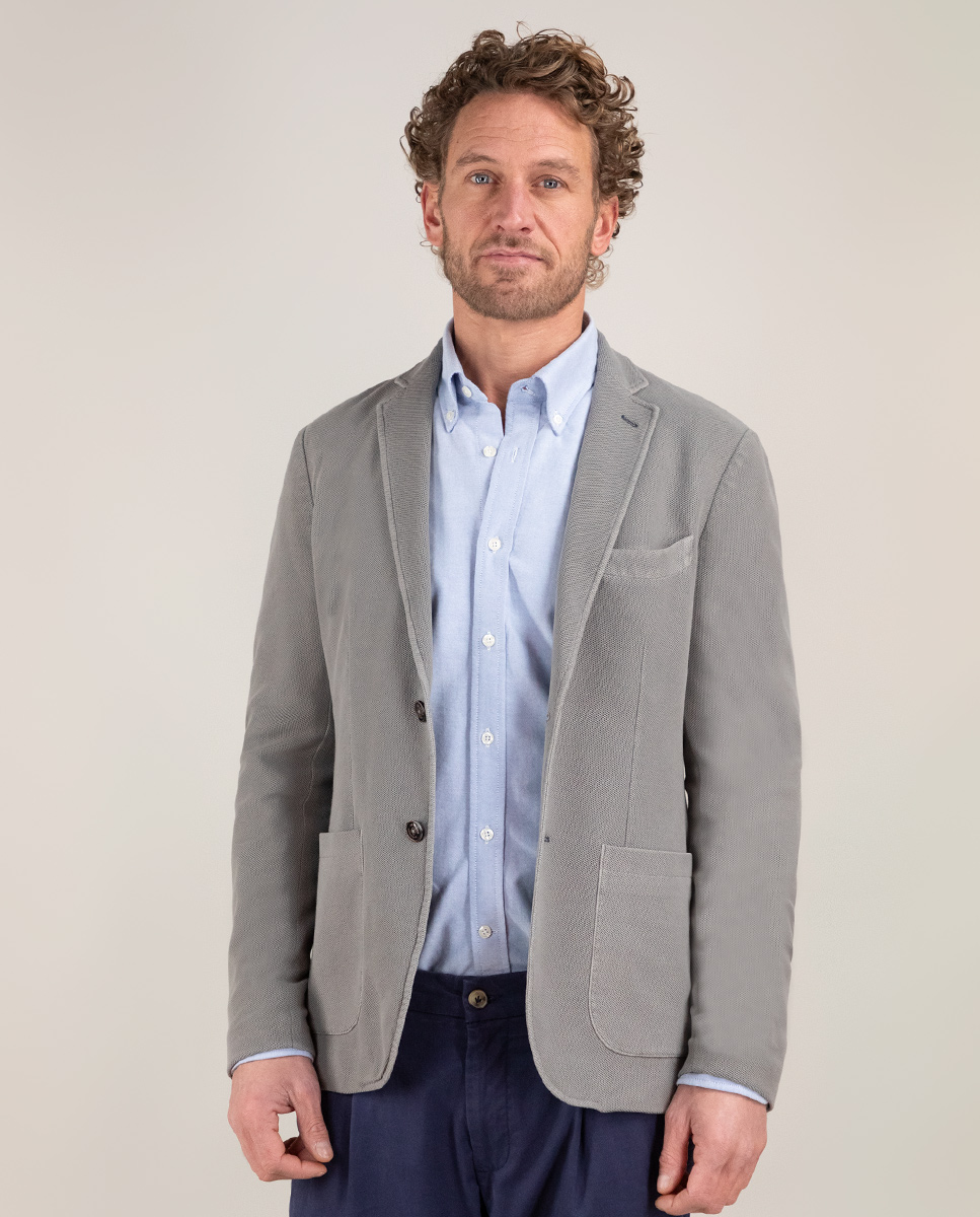 Americana Piqué Gris