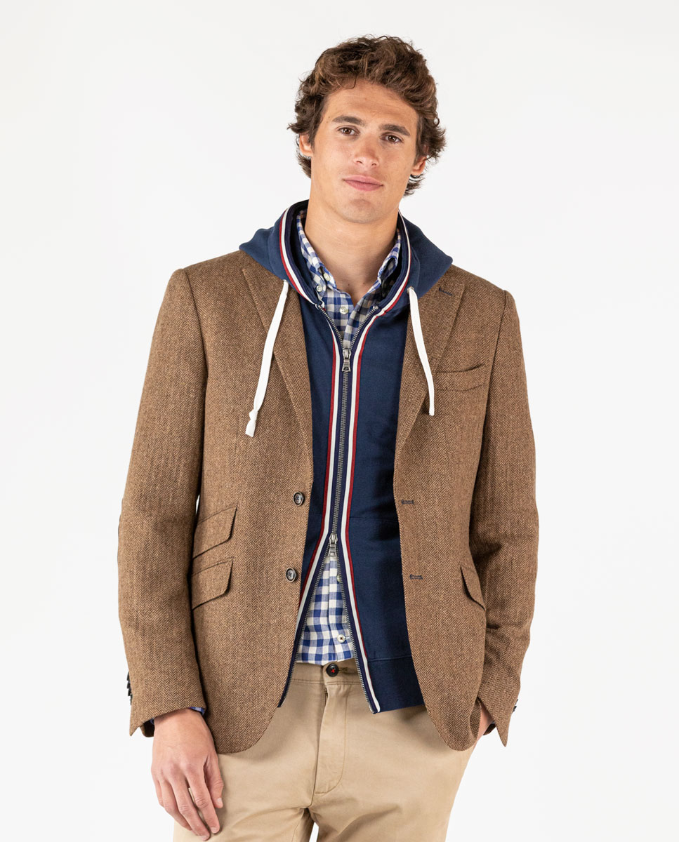 Americana Lana Espiga Camel