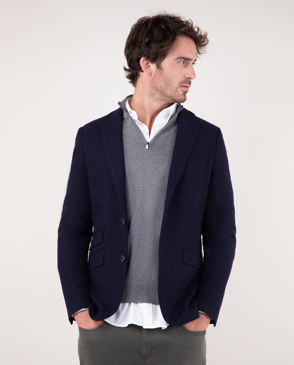 Navy Wool Blazer