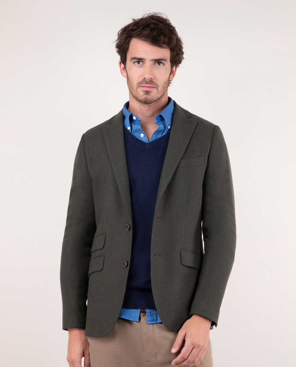 Green Wool Blazer