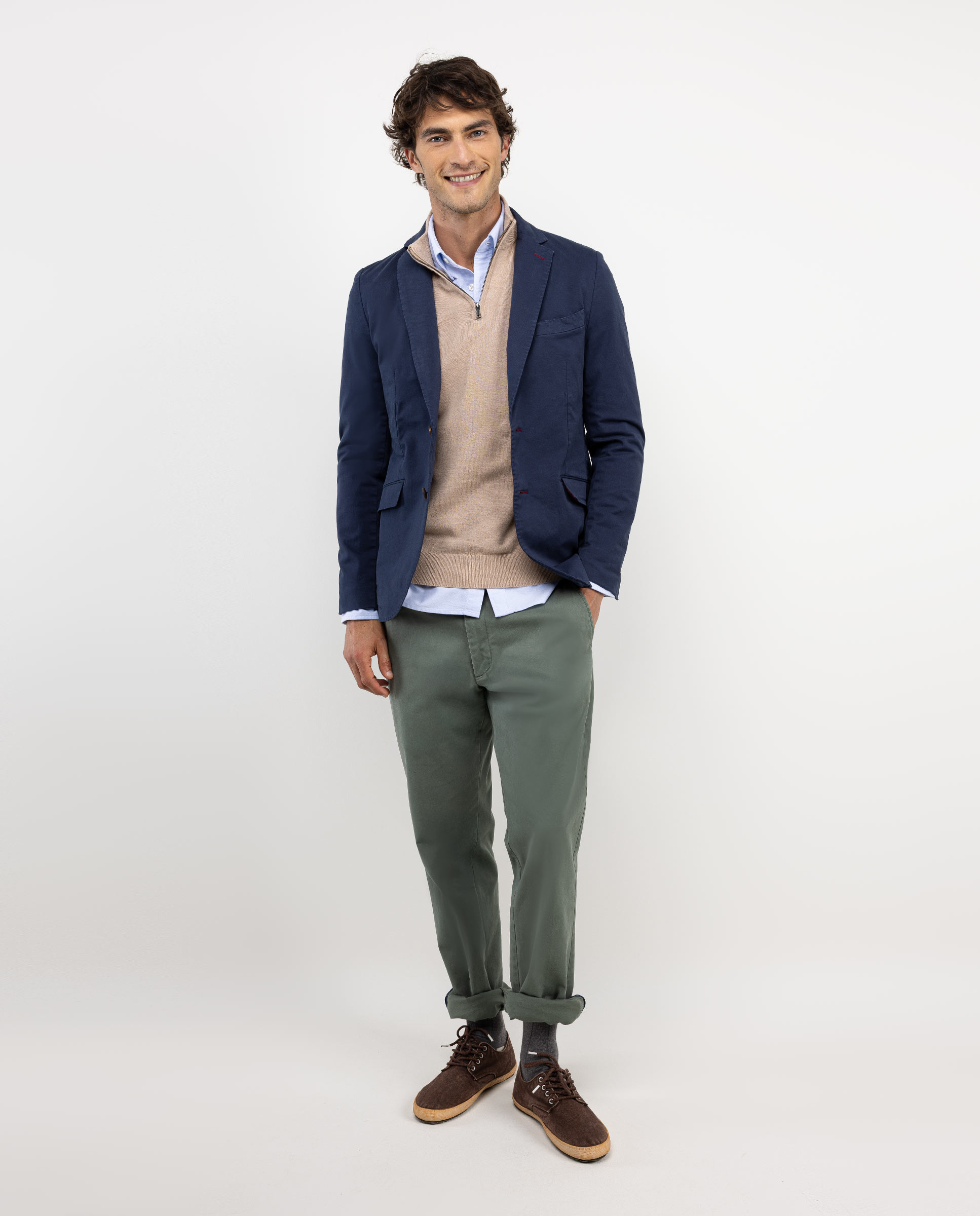 Americana Twill Tinte en Prenda Marino