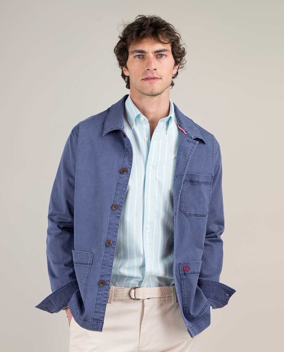 Sobrecamisa Algodón Garment Dyed Marino