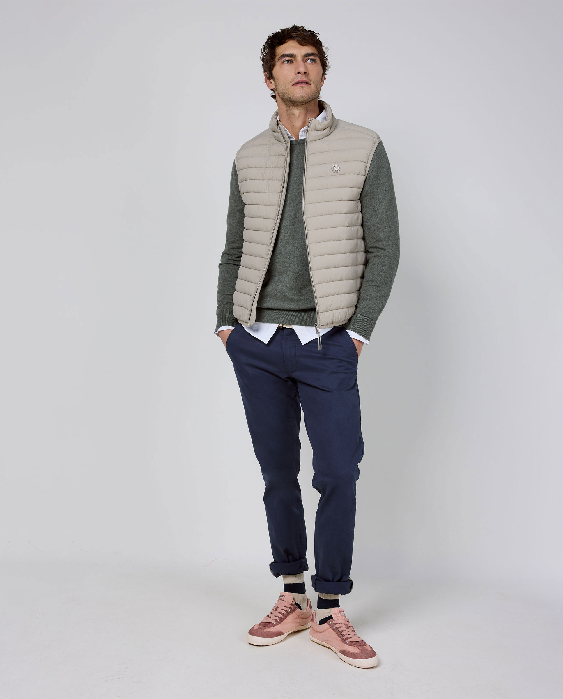 Chaleco Básico Acolchado Beige