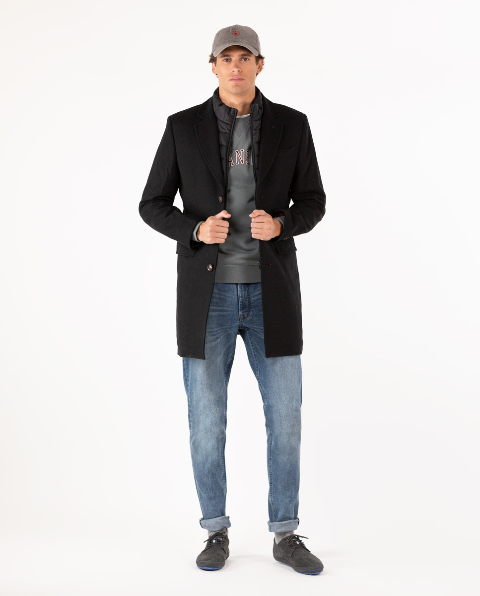 Abrigo Paño Básico Negro