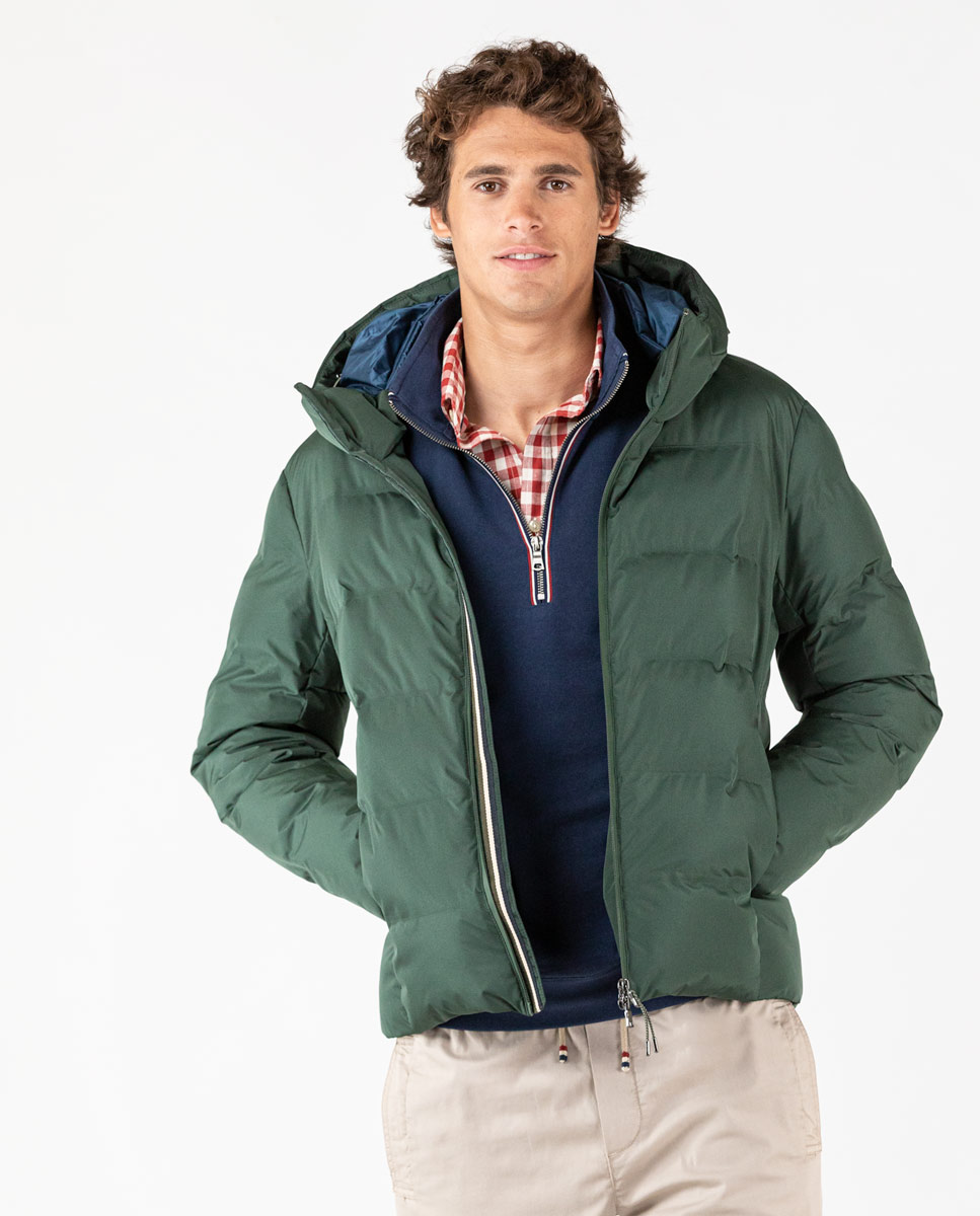 Manteau Court Duvet Vert