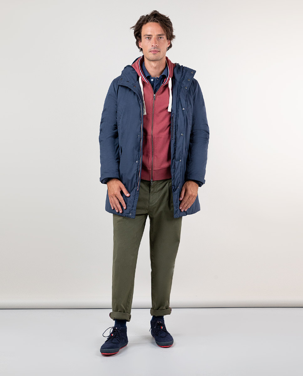 Parka Casual Capucha Marino