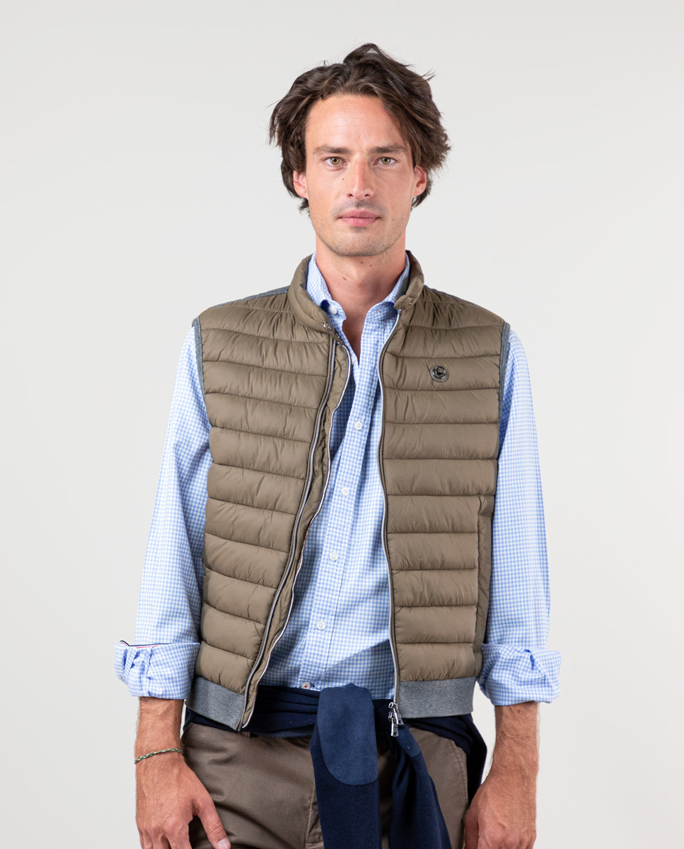 Weste Gesteppt Rücken Strickmaterial Bronze