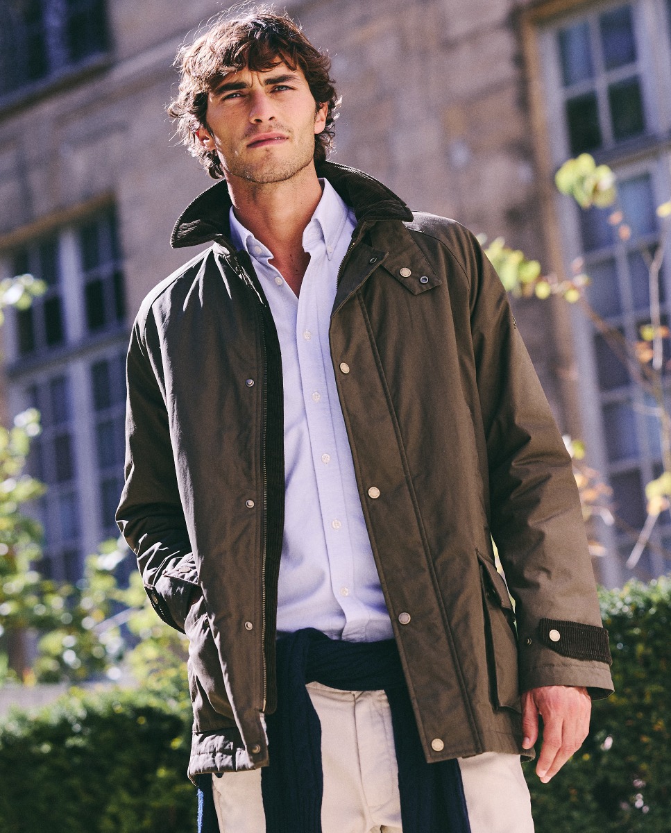 Chaqueta de Cuello Pana Verde