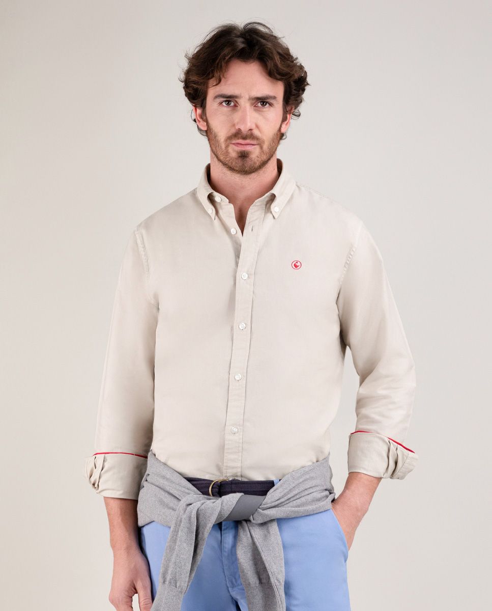 Camisa Algodón Garment Dyed Beige