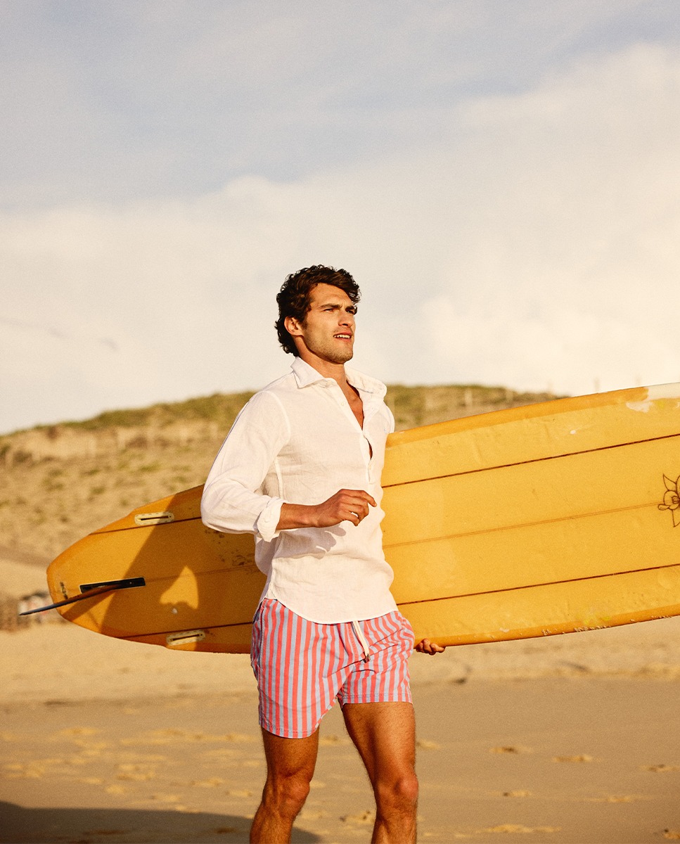 Camisa Polera Lino Blanco