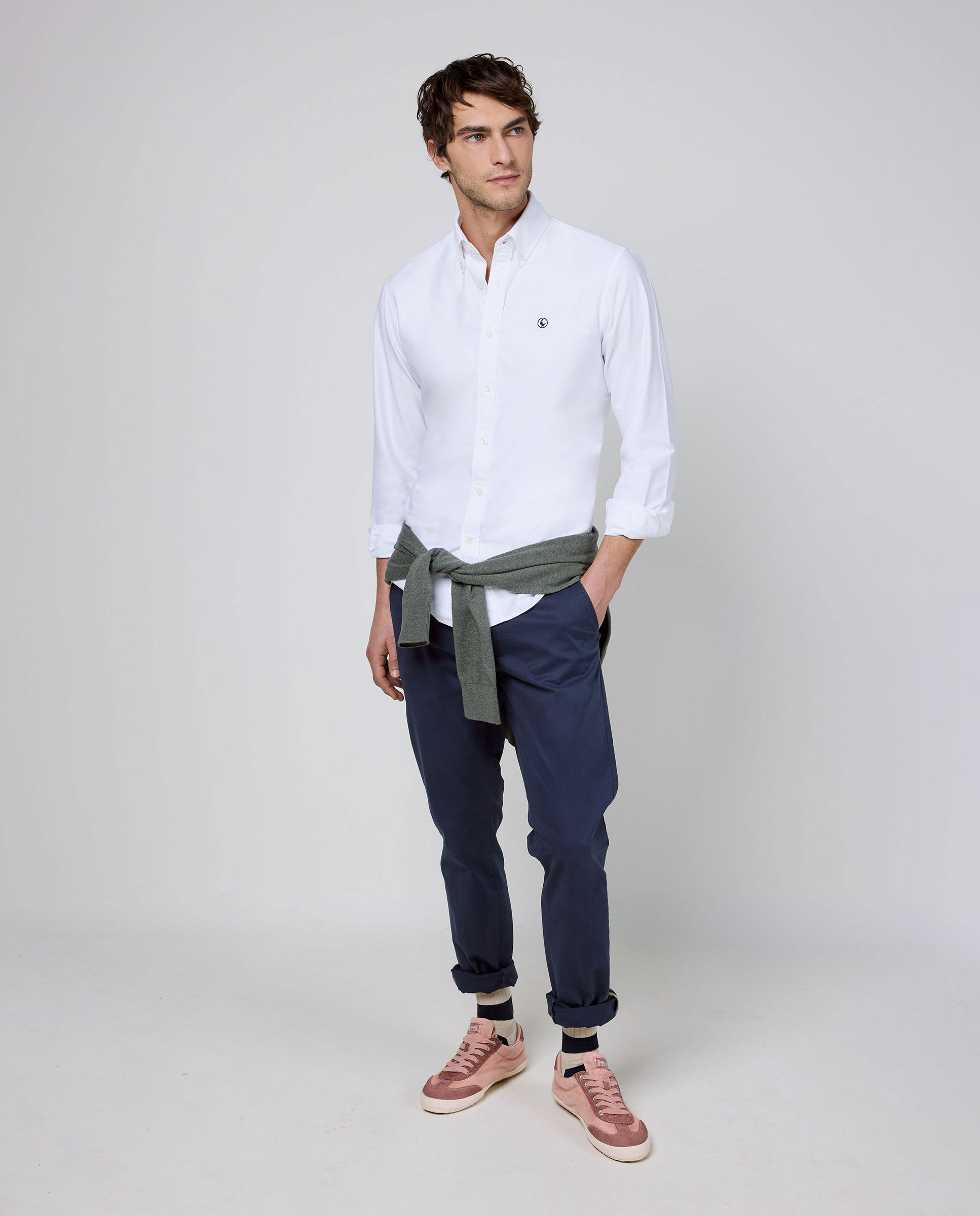 Camisa Oxford Liso Blanco