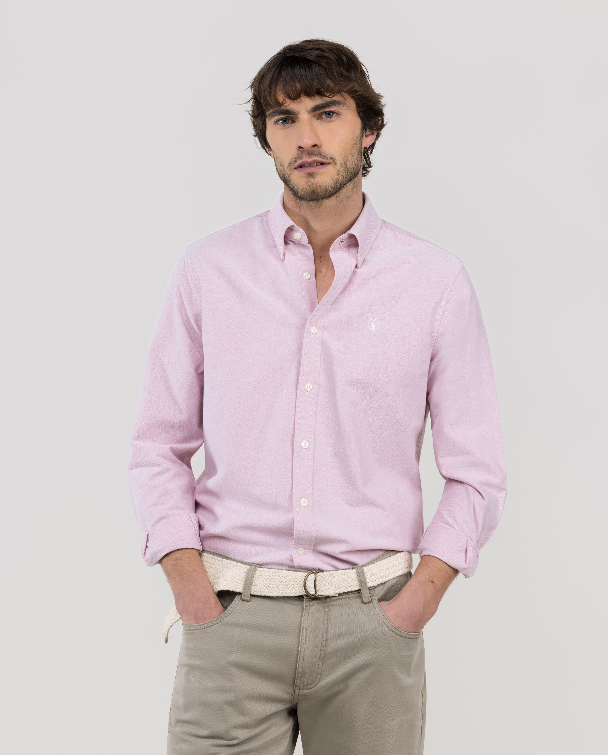 Camisa Oxford Liso Rojo