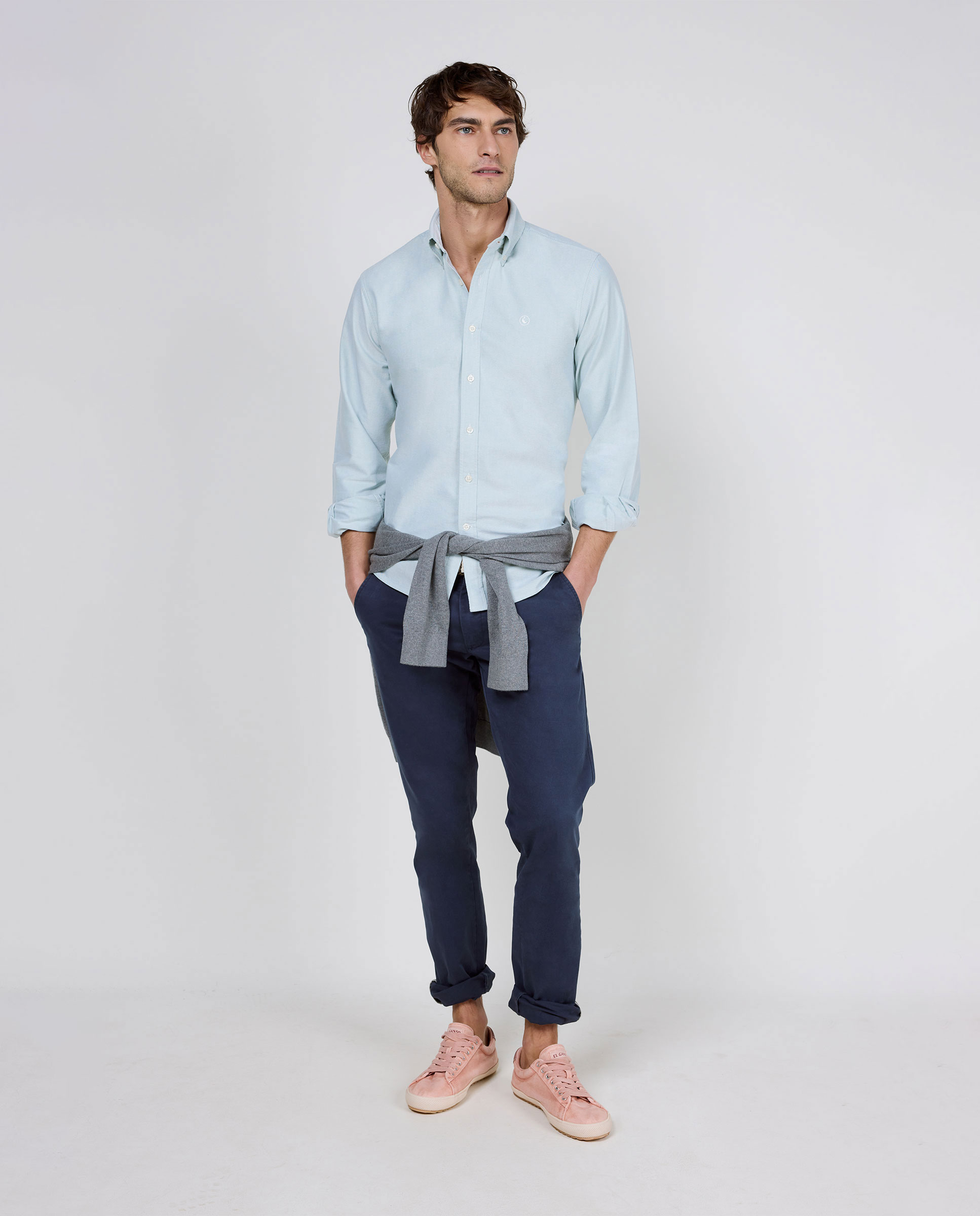 Camisa Oxford Liso Verde