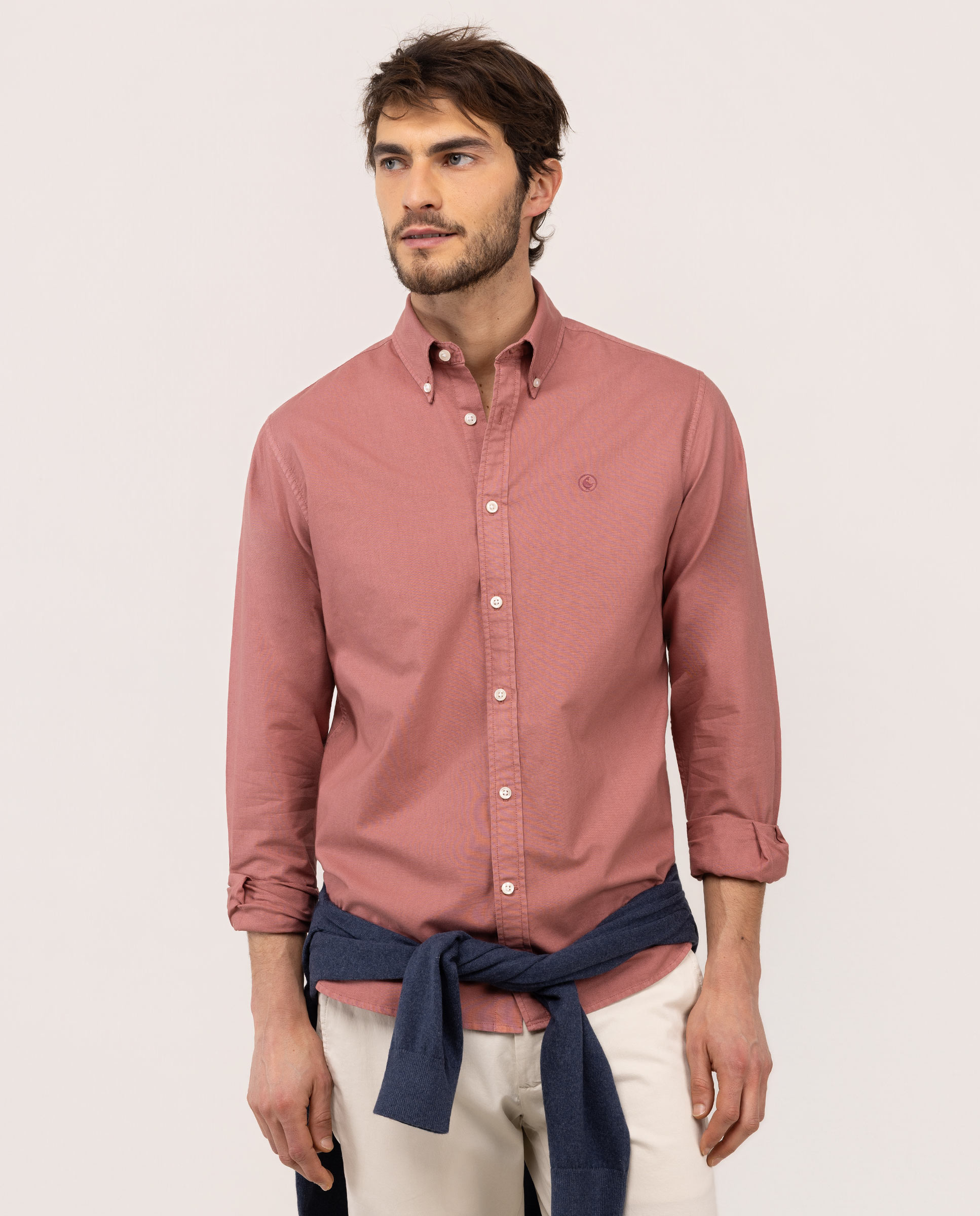 Camisa Algodón Garment Dyed Button Down Rojo