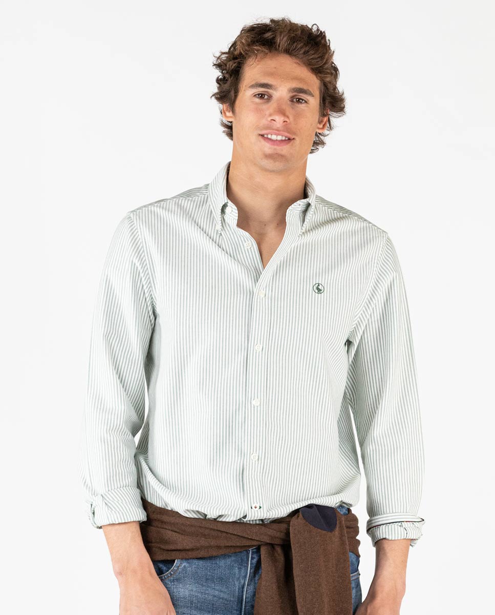 Chemise Rayure Yale Oxford Vert