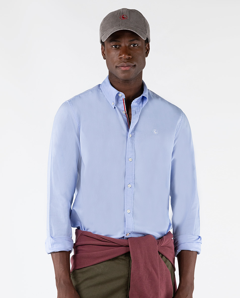 Light Blue Icon Ribbon Twill Shirt