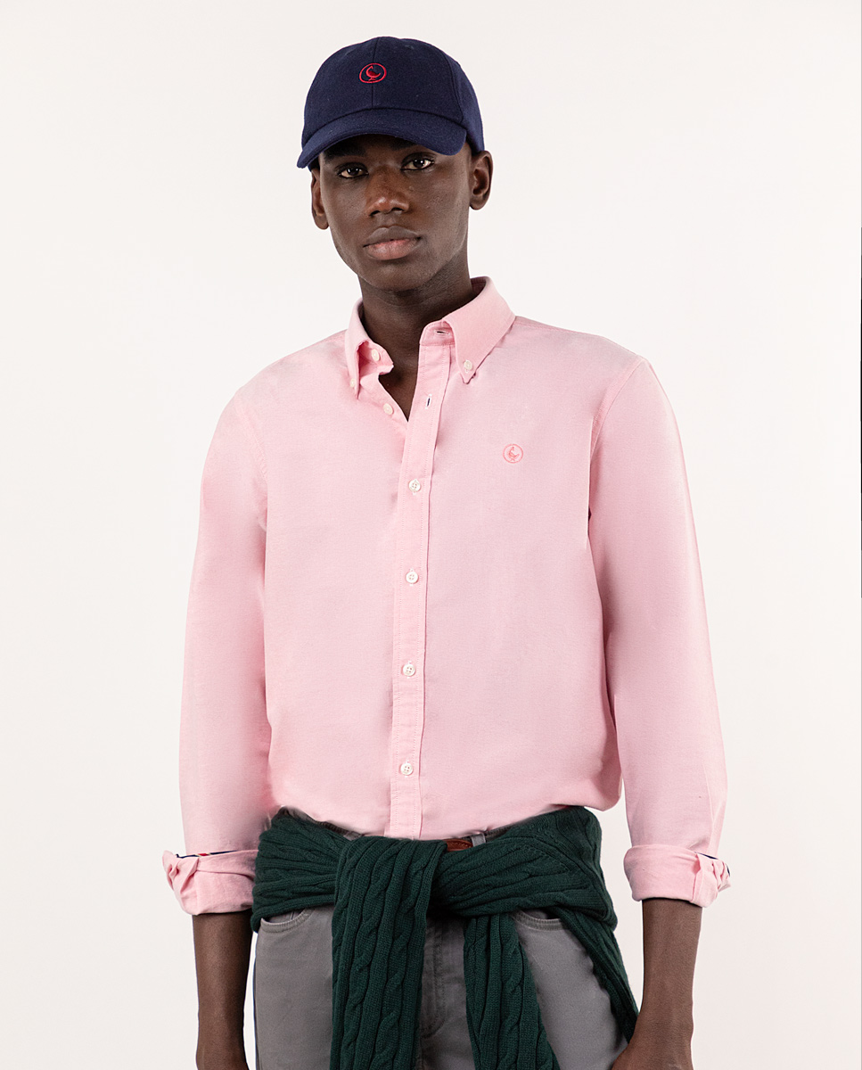 Chemise Unie Oxford Corail
