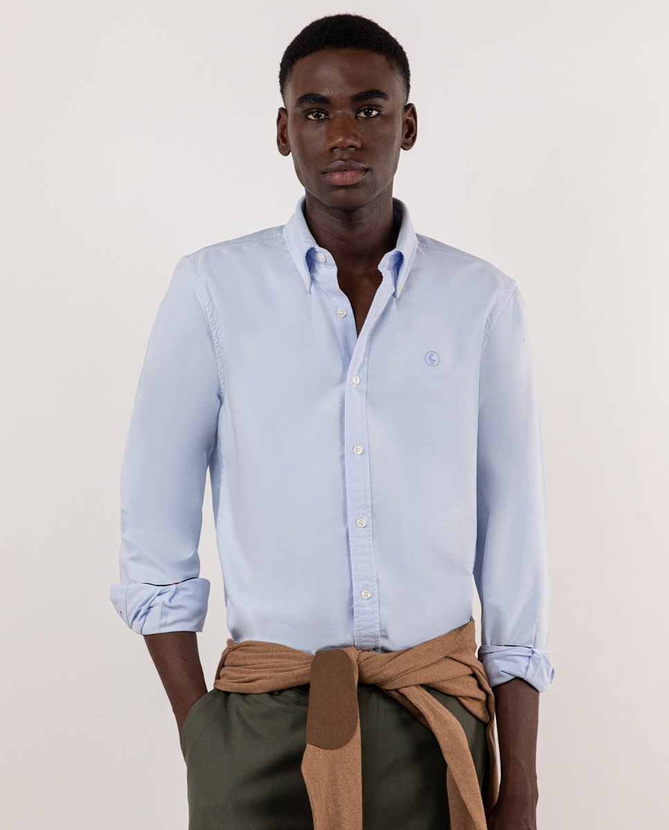 Chemise Unie Oxford Bleu Ciel