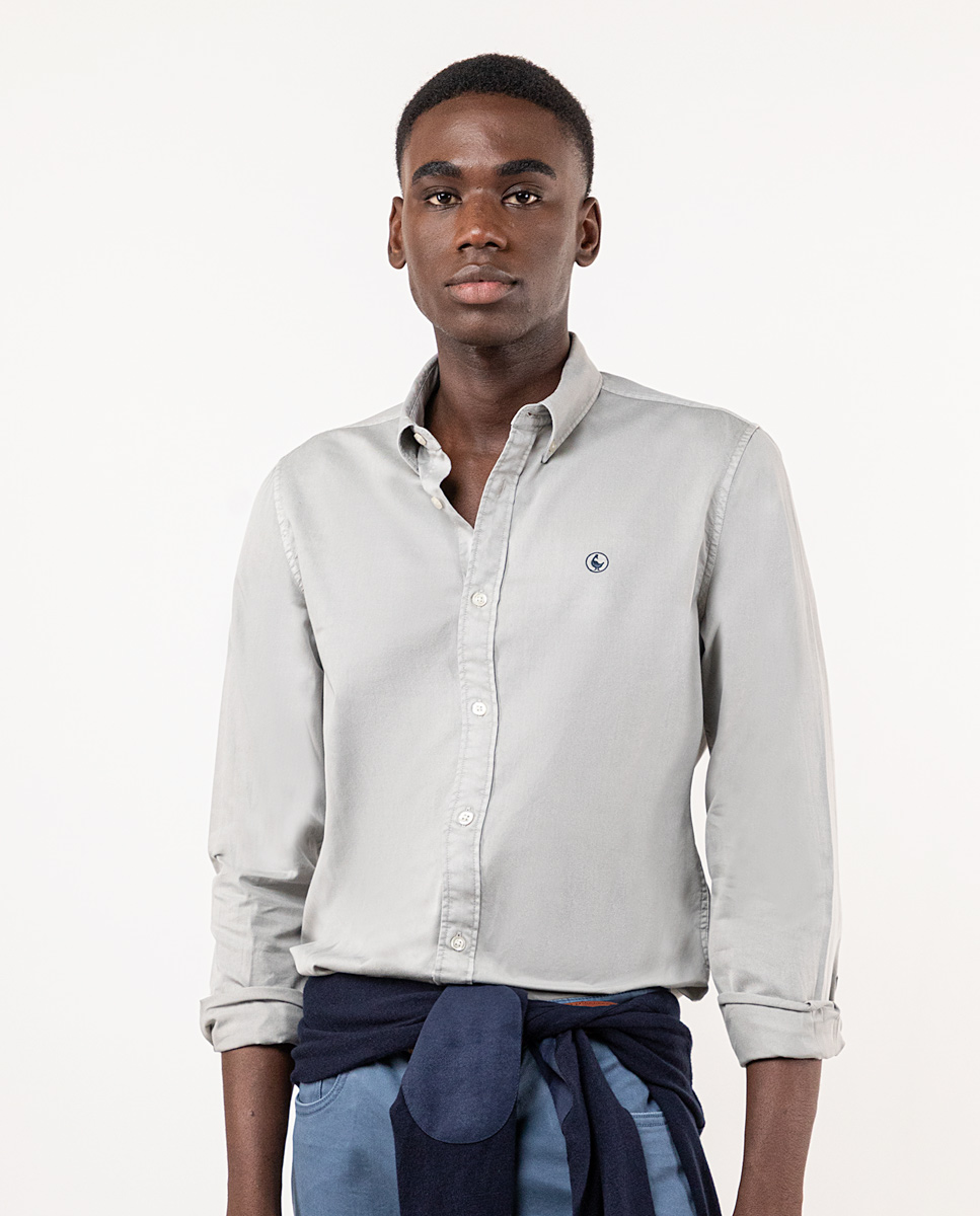 Chemise Twill Teinte Sur Pièce Pierre
