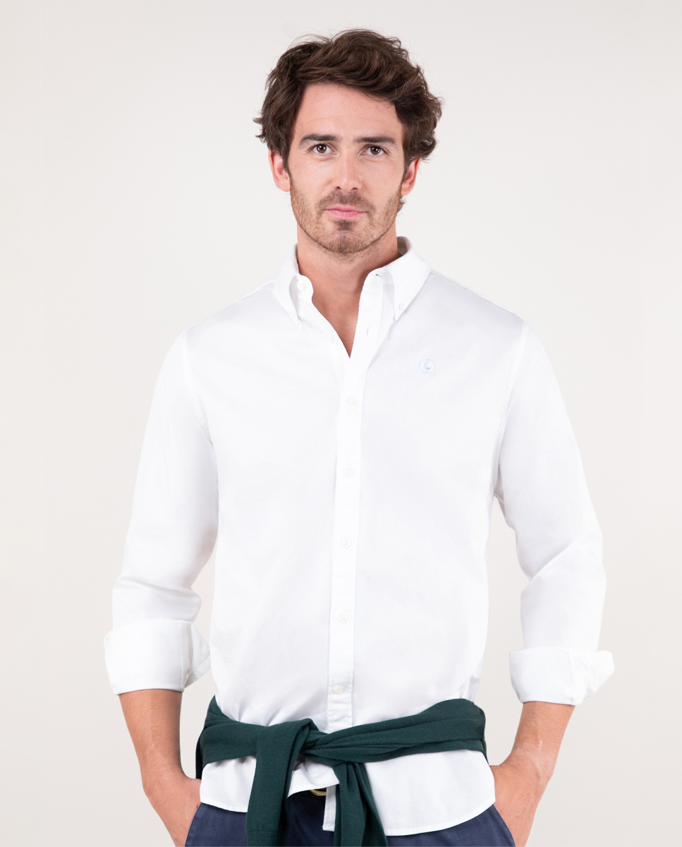 Camisa Twill Garment Dyed Blanco 