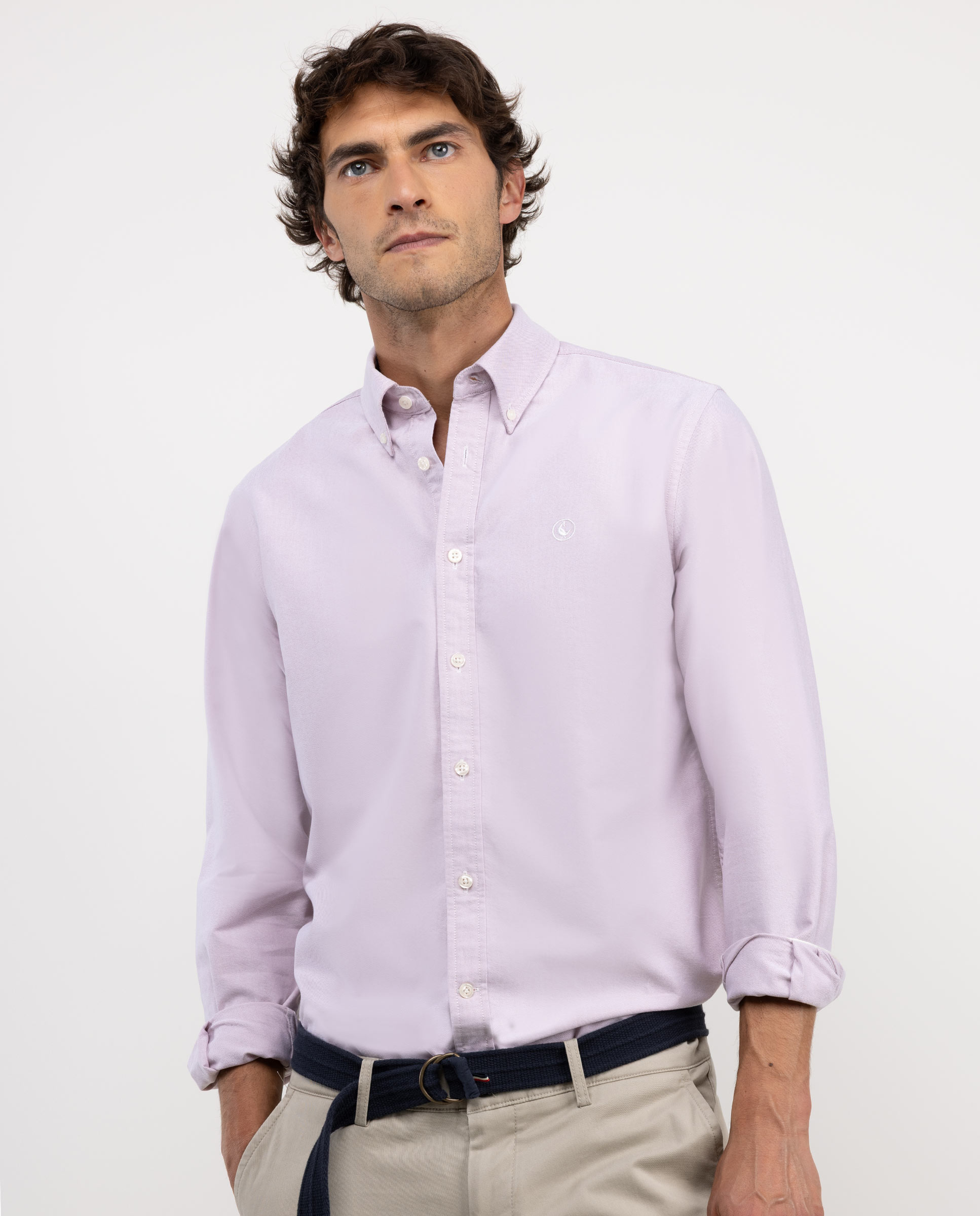Pink Solid-Coloured Oxford Shirt