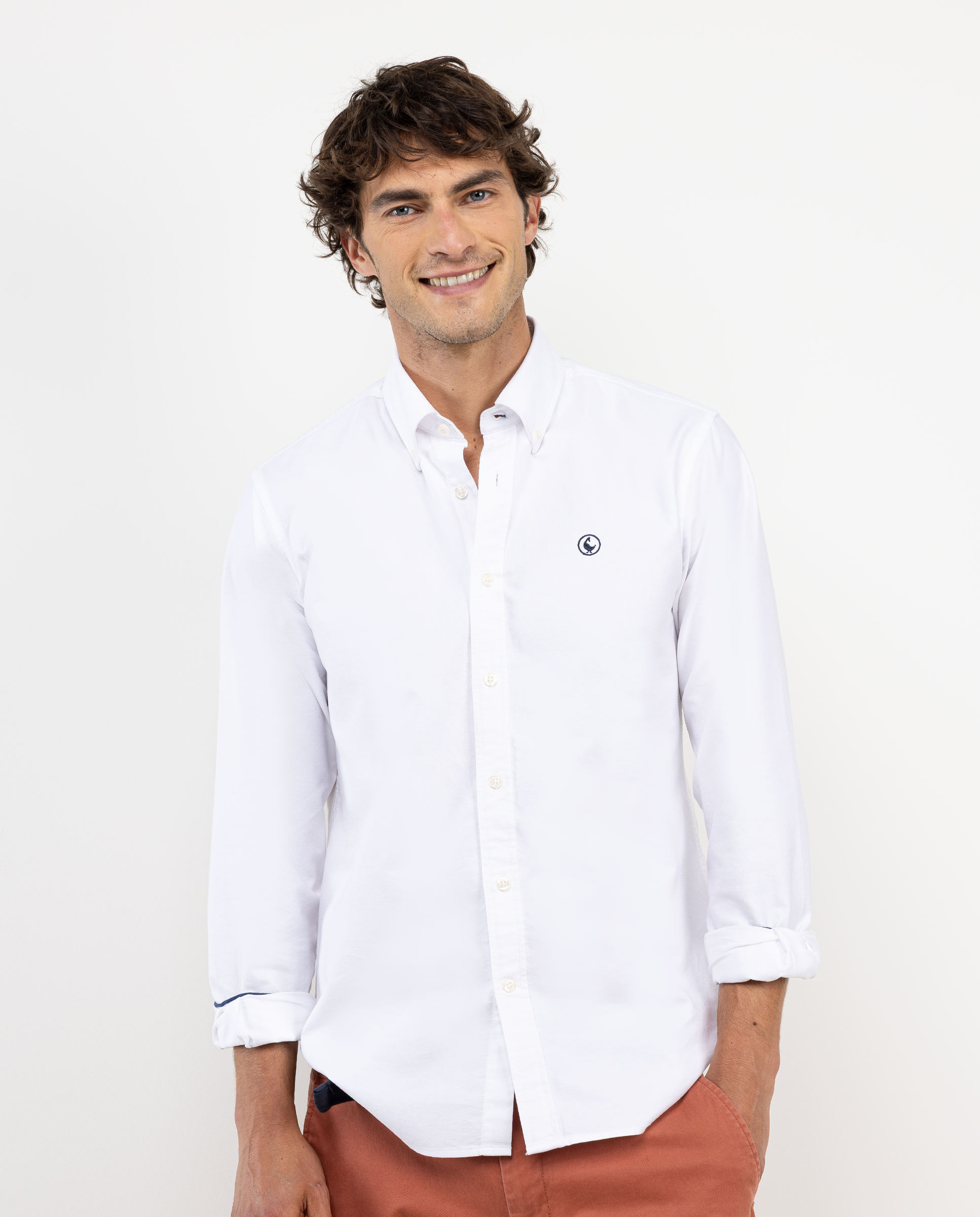 White Solid-Coloured Oxford Shirt