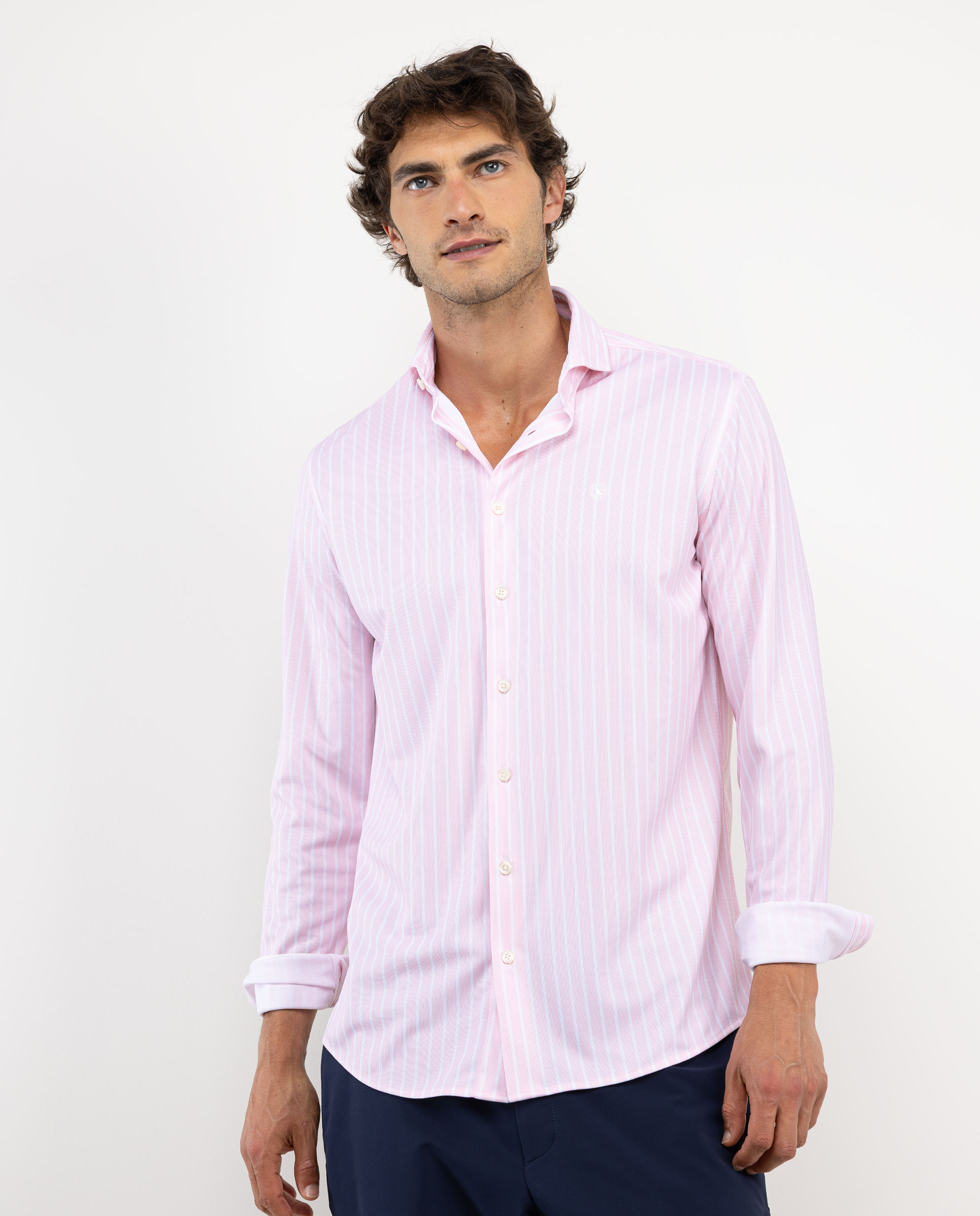 Pink Butcher Stripe Sepiia Shirt