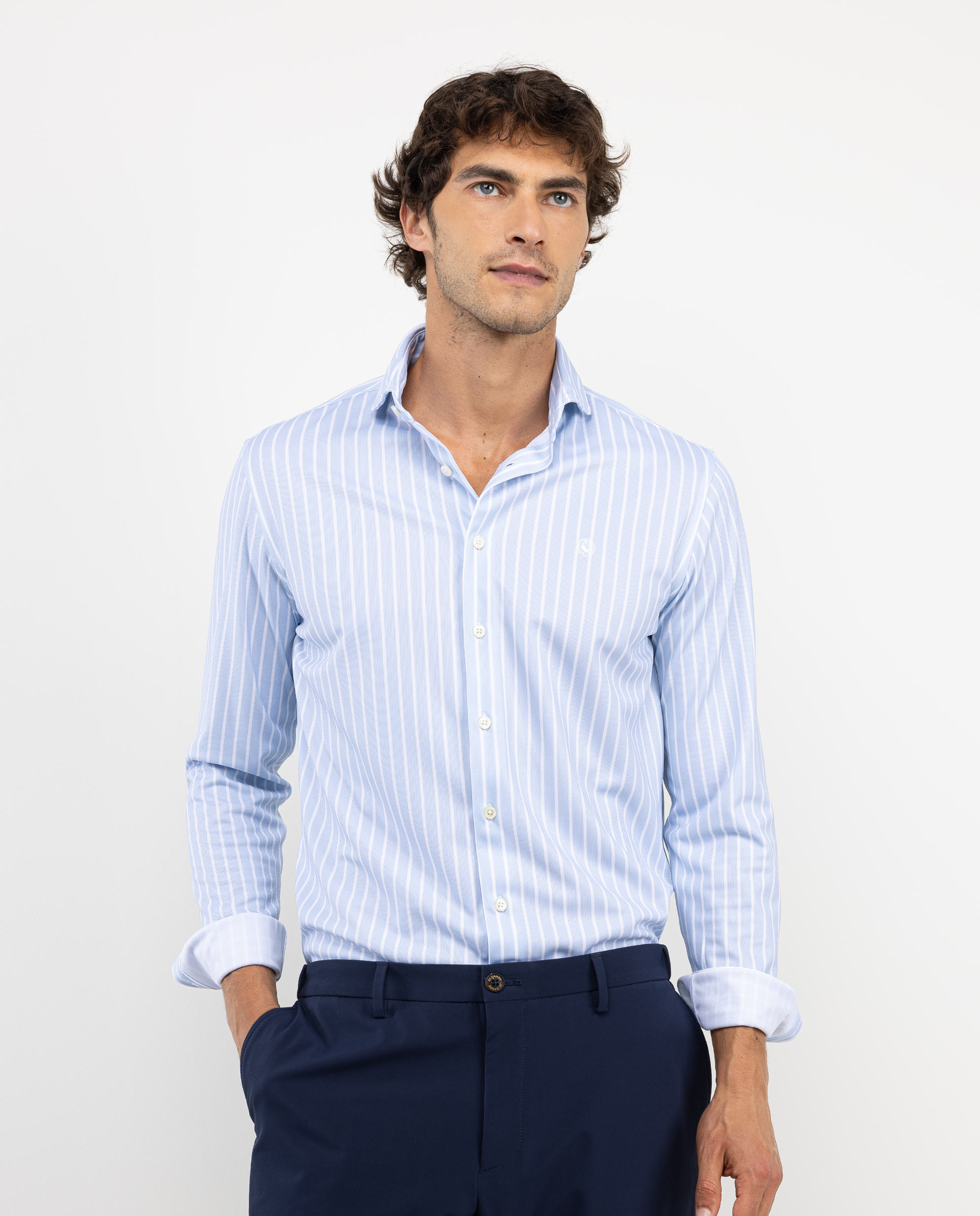 Blue Butcher Stripe Sepiia Shirt
