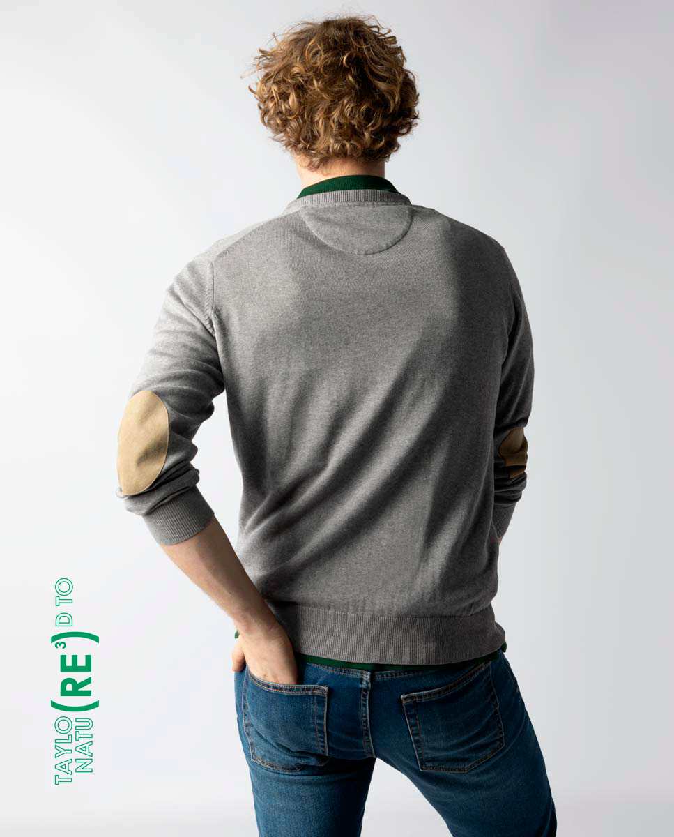 Jersey Pico coderas Gris melange