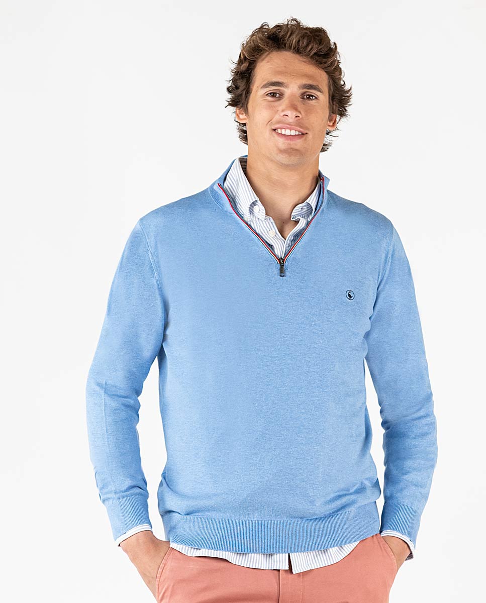 Pull Col Camionneur Bleu Ciel