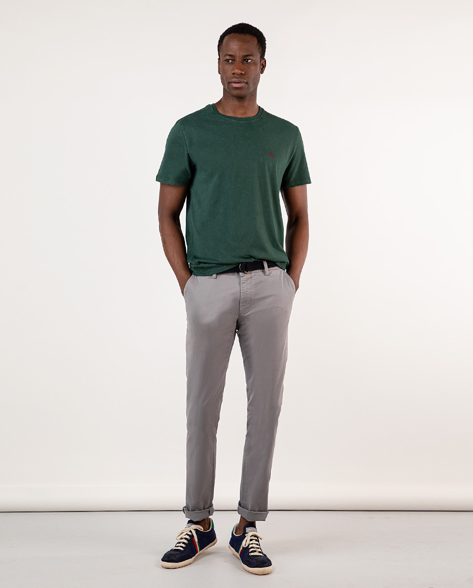 Camiseta Cuello Caja Verde Botella