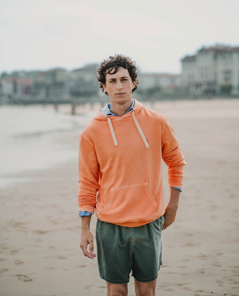 Orange Hooded Sweatshirt