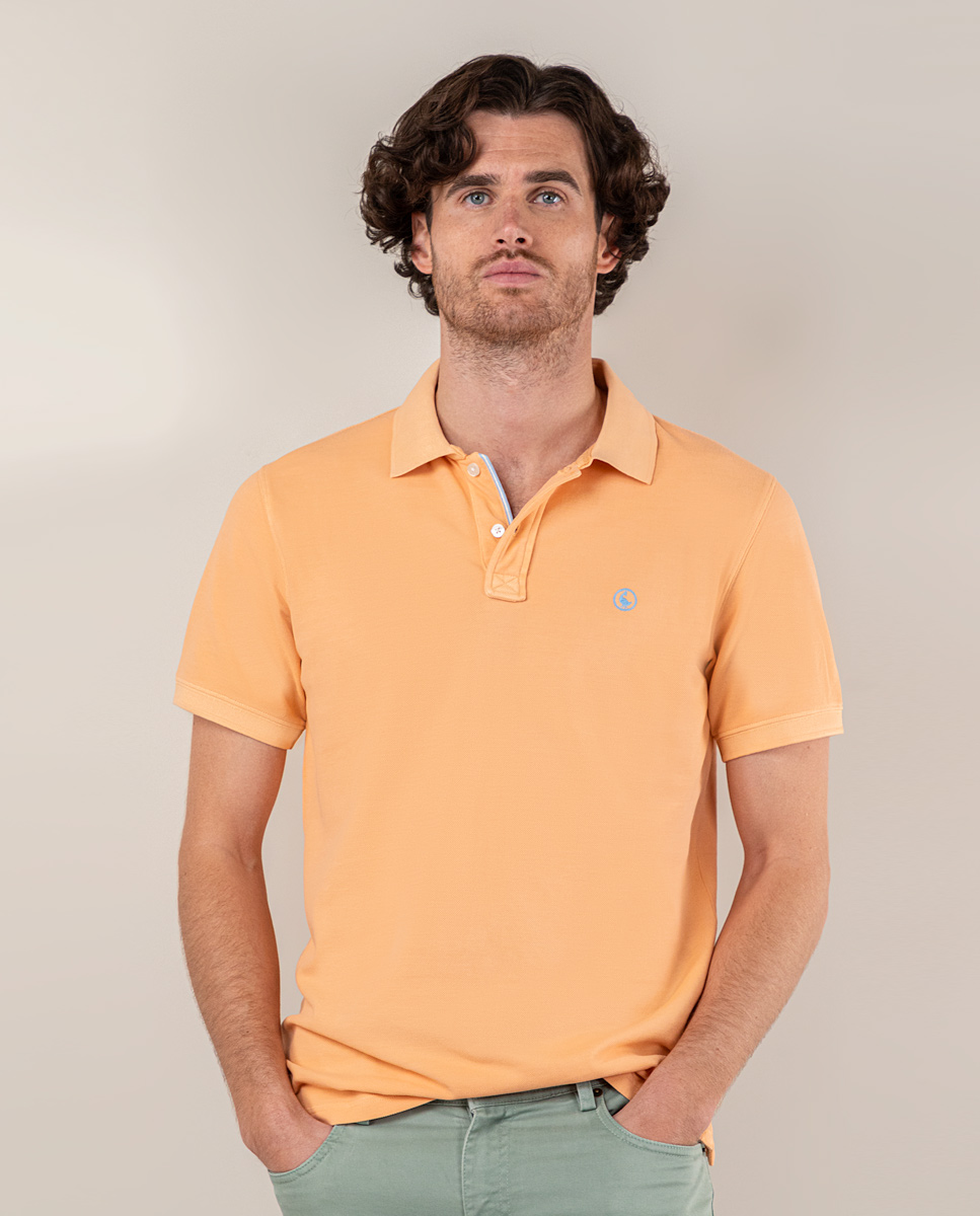 Polo Piqué Garment Dyed Salmón