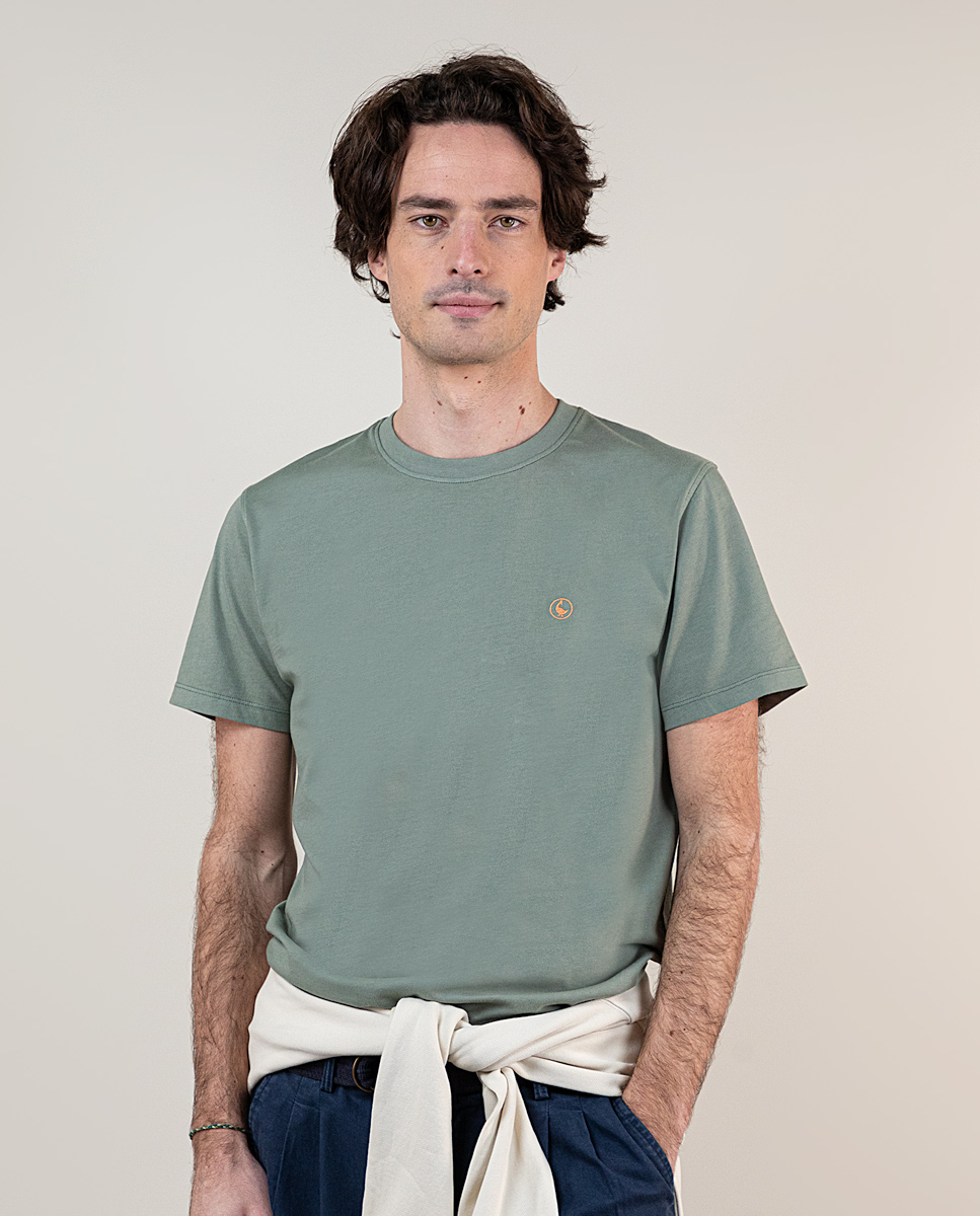 Camiseta Garment Dyed Verde Oscuro