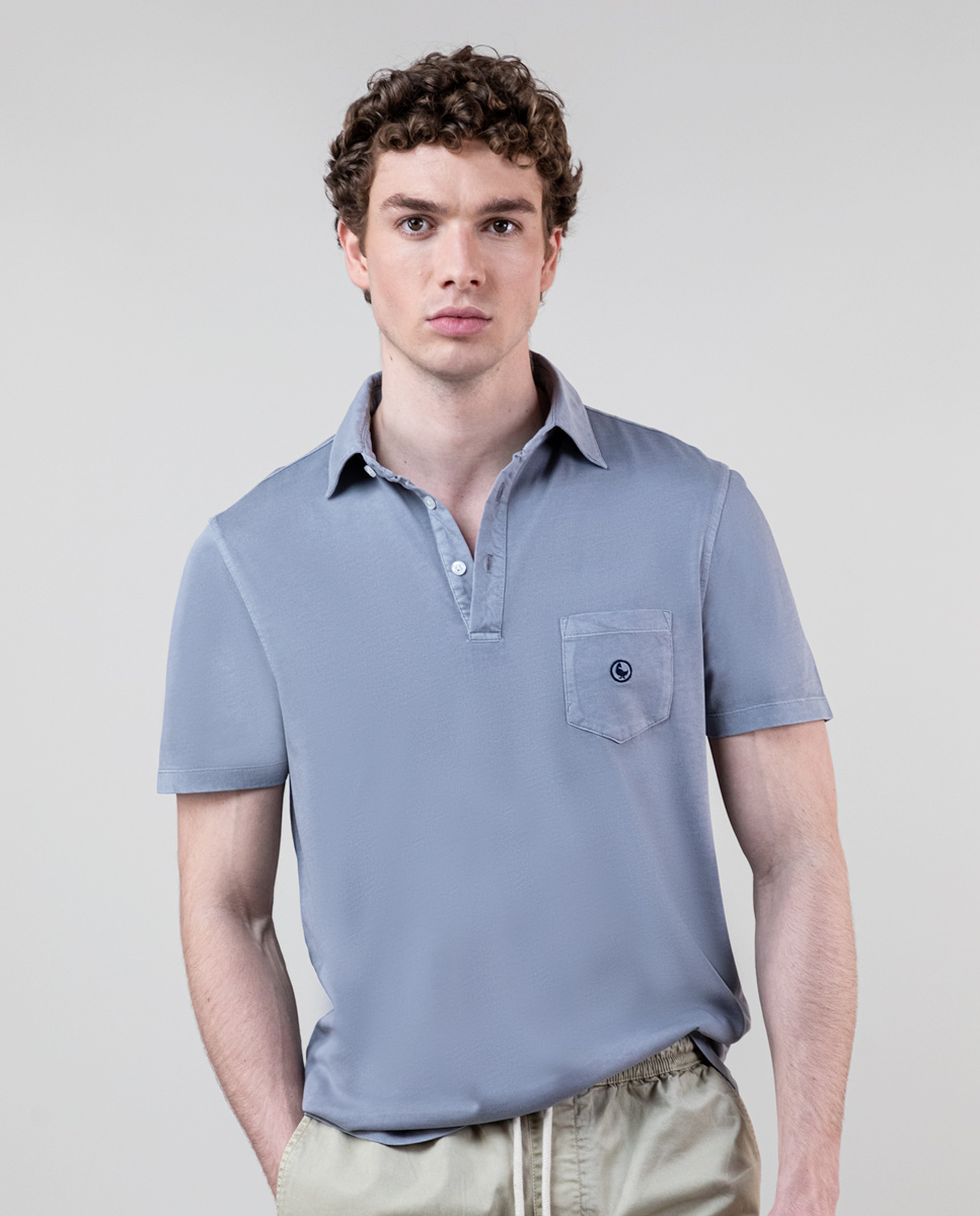 Polo Slub Jersey Gris