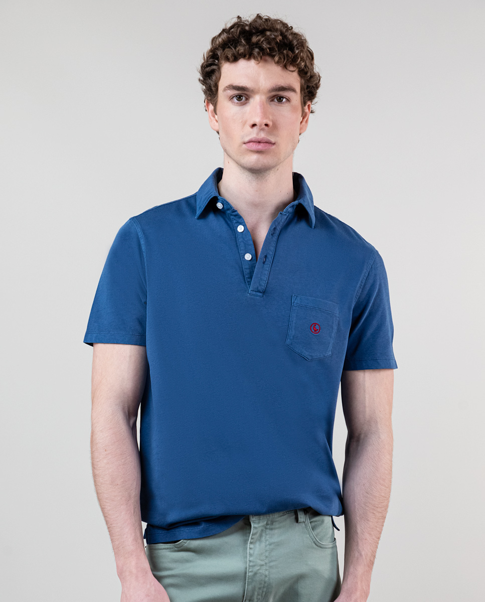Polo Slub Jersey Marino