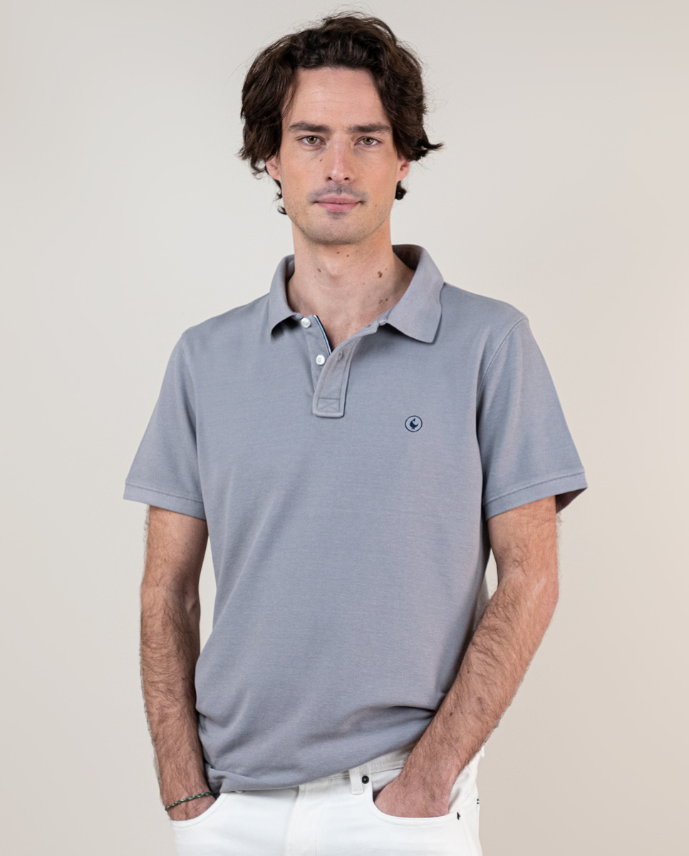 Polo Piqué Garment Dyed Gris