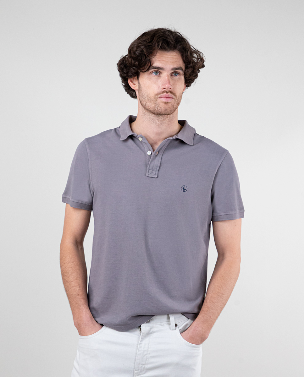 Polo Piqué Garment Dyed Gris Interseason