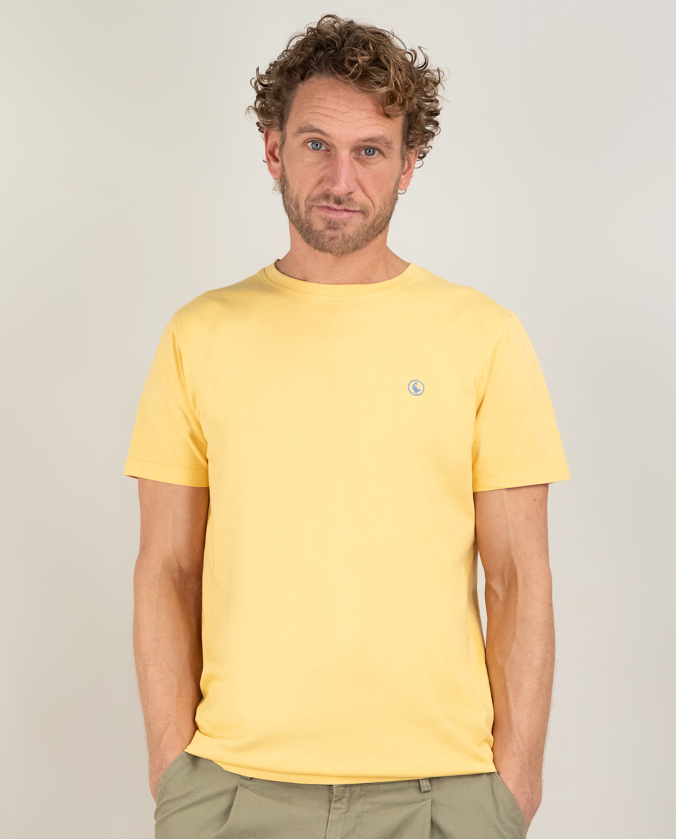 Mustard Garment Dyed Shirt W Crew Neck