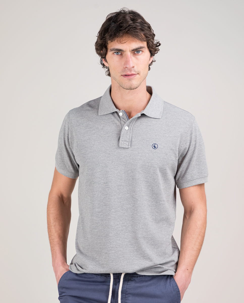 Polo Piqué Garment Dyed Gris Melange