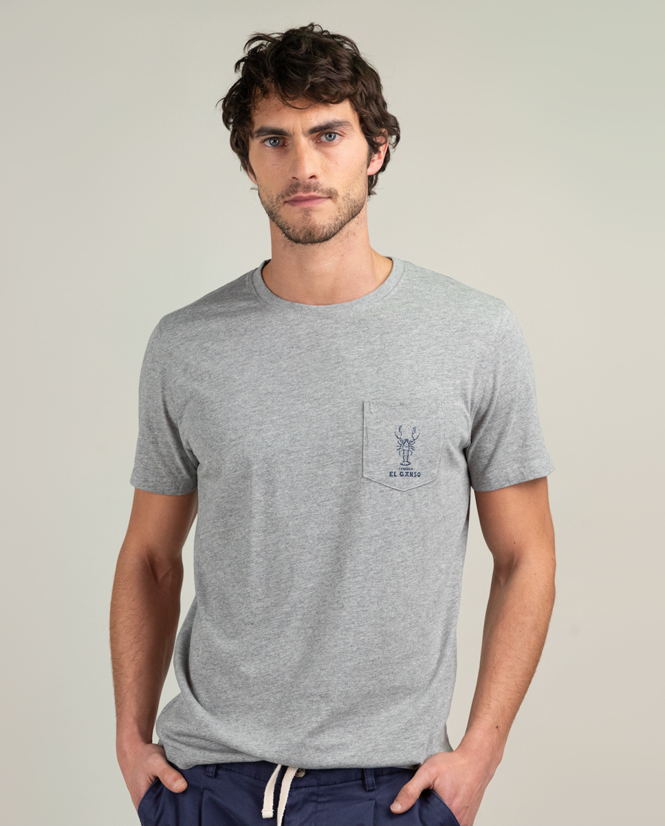 Grey Garment Dyed Lobster T-shirt