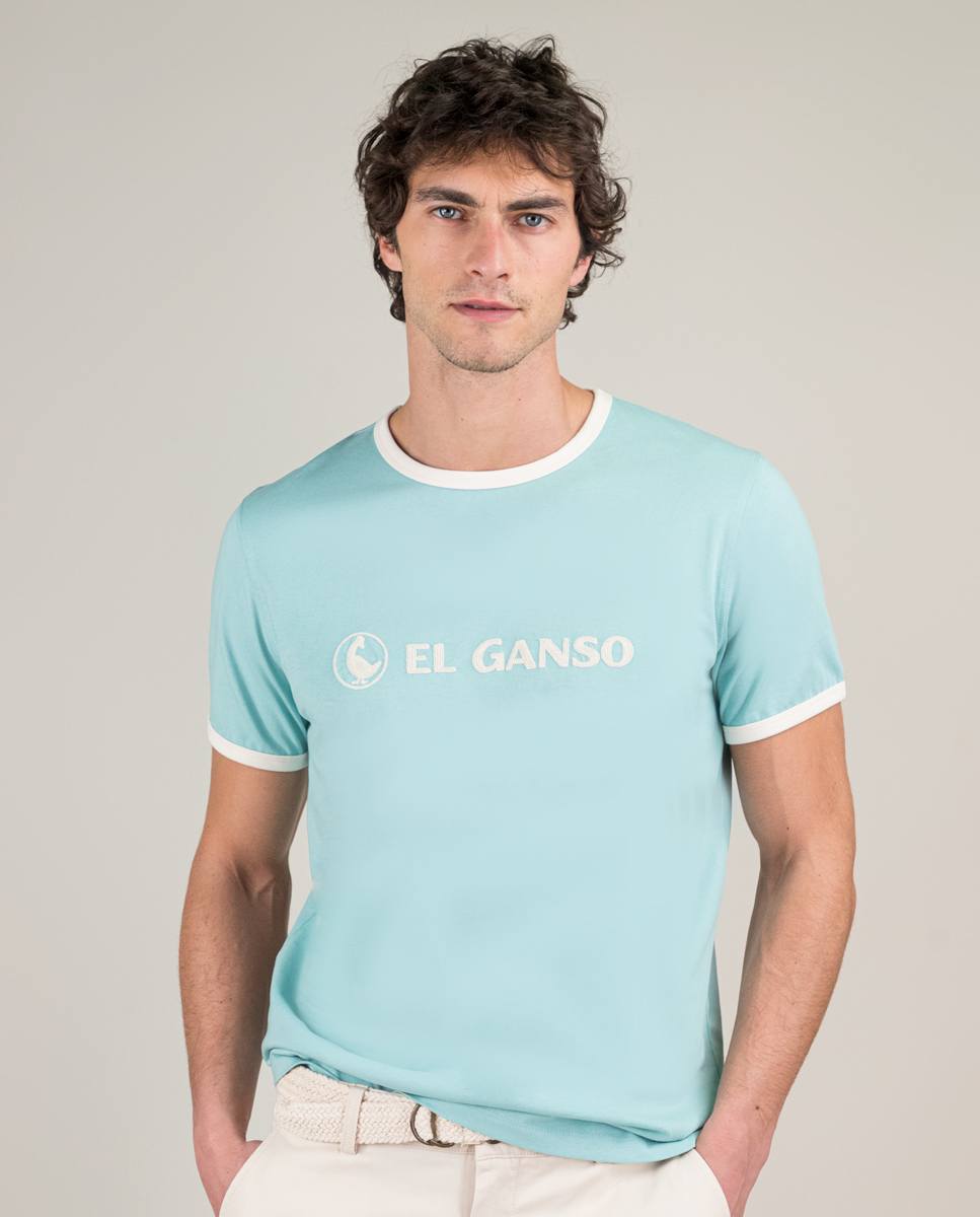 Green Embroidered Shirt W Crew Neck