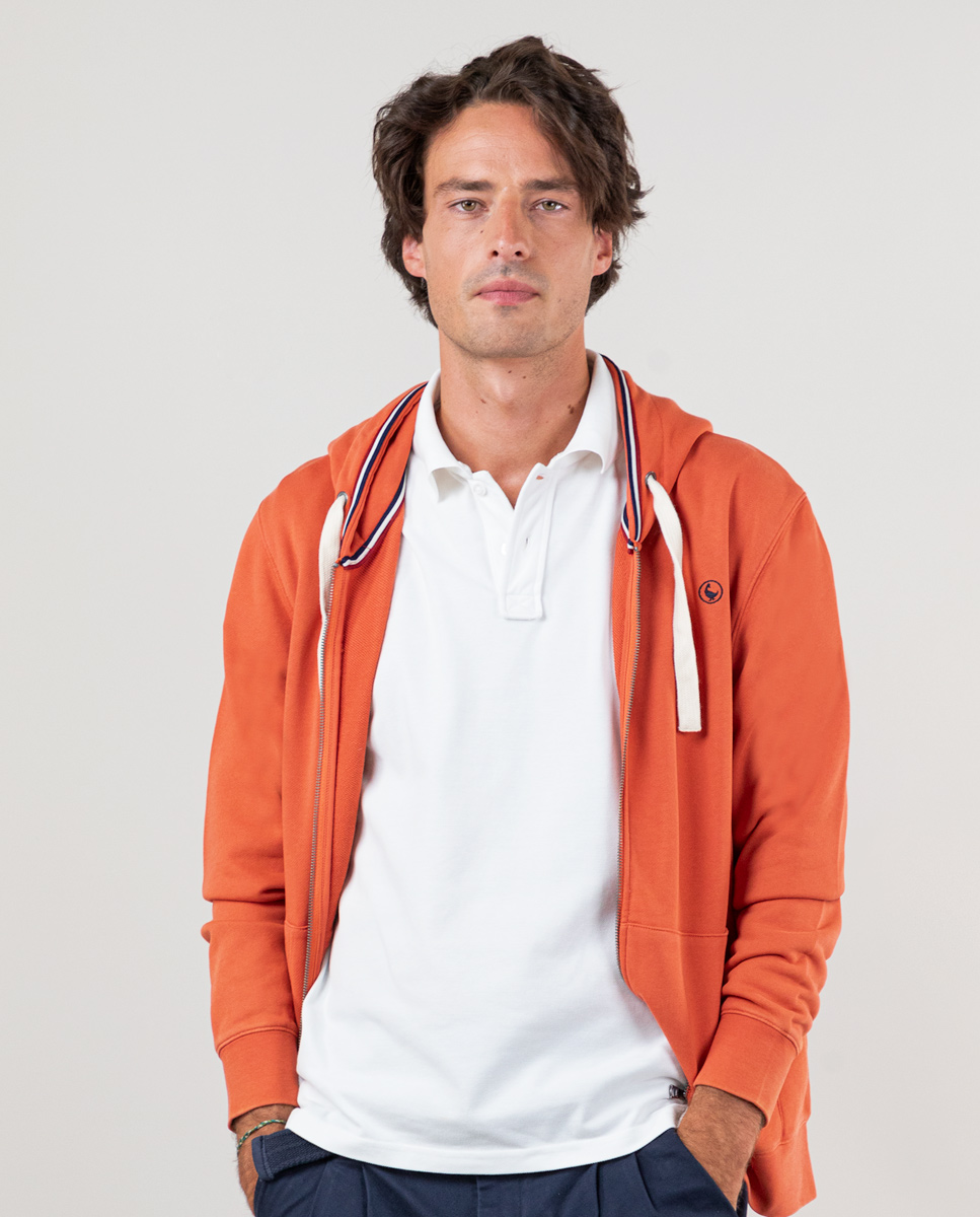 Sweatshirt Reißverschluss Orange