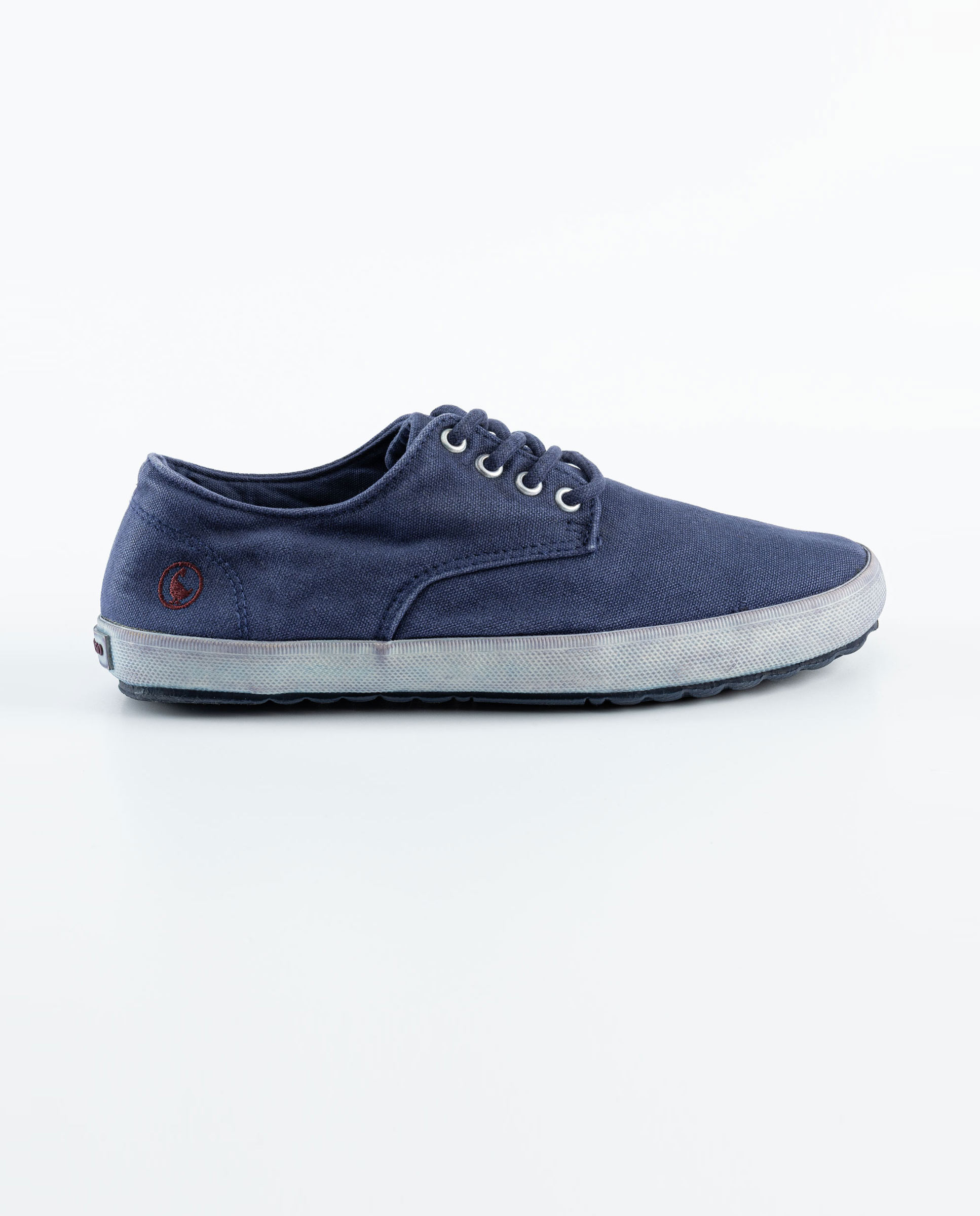 Navy Garment Dyed Canvas Derby Sneakers